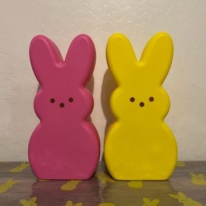 Peeps Bunny 10” LED Candle Light Pink & Yellow Easter Decor